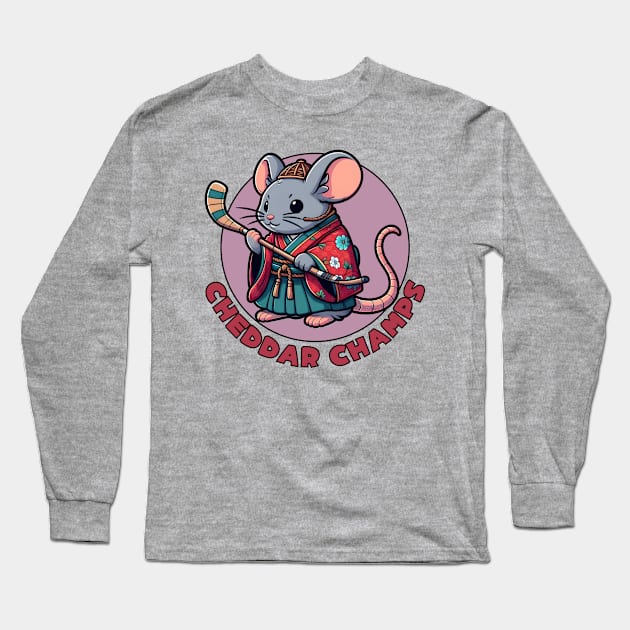 Ice hockey mouse Long Sleeve T-Shirt by Japanese Fever